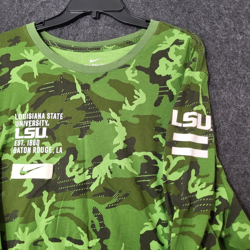LSU Tigers Nike Mens 3XL Long Sleeve Camo T-Shirt Louisiana State University